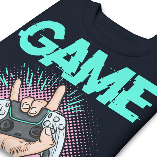 Embrace the Retro Gamer Flair with 'Game & Roll' Premium Sweatshirt! - Image 3