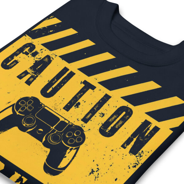 Game On in Comfort with Our 'Caution: Extreme Gaming Inside' Premium Sweatshirt!" - Image 3