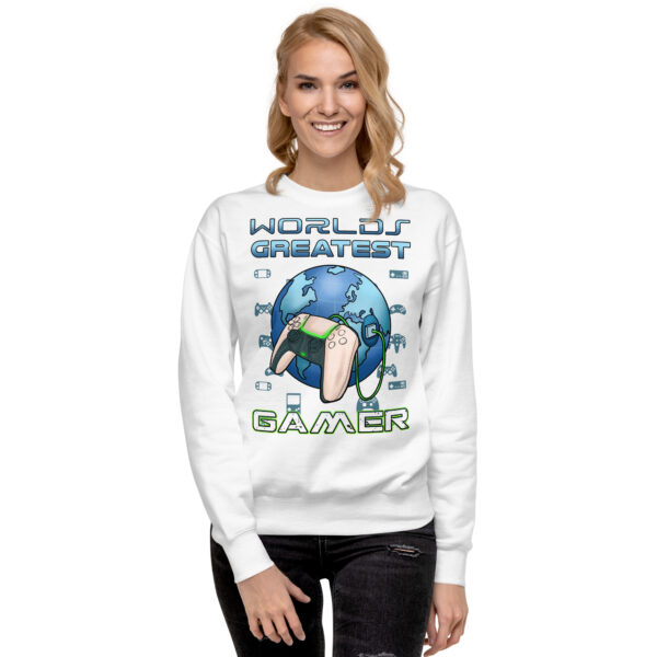 Elevate Your Game: 'World's Greatest Gamer' Premium Sweatshirt - Image 8