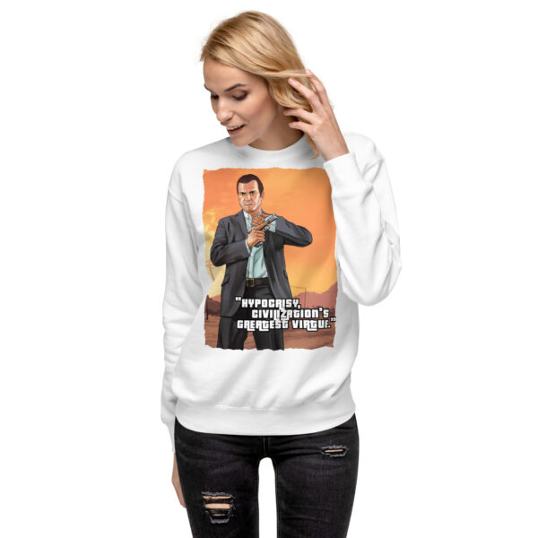 Command Attention with the Exclusive 'GTA Hypocrisy' Premium Gamer Sweatshirt - Image 9