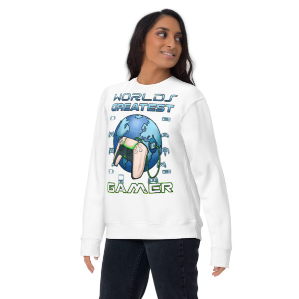 Elevate Your Game: 'World's Greatest Gamer' Premium Sweatshirt - Image 9