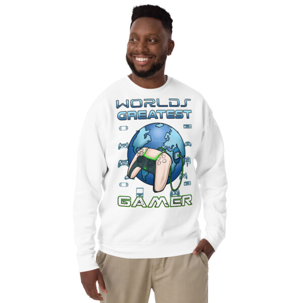 Elevate Your Game: 'World's Greatest Gamer' Premium Sweatshirt - Image 12