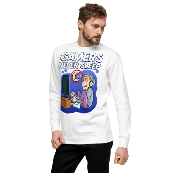 24/7 Gamer Mode On: 'Gamers Never Sleep' Unisex Premium Sweatshirt - Image 17