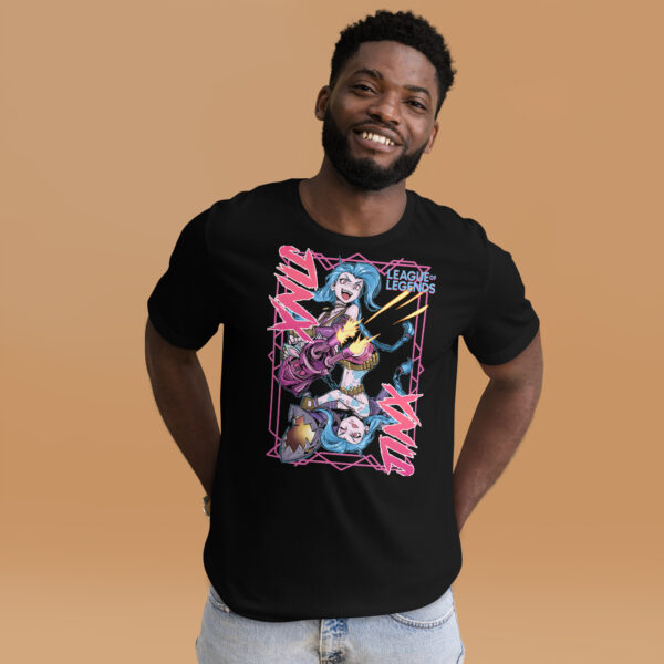 Chaos Reigns Unisex Tee: League of Legends Jinx - Image 9