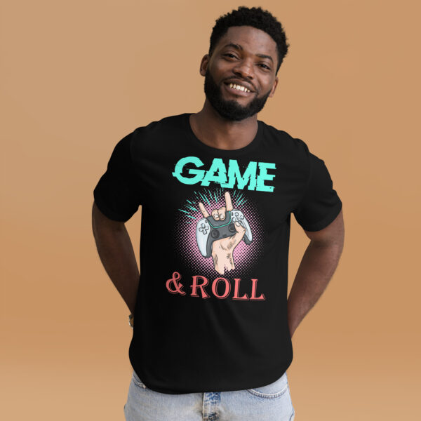 Rock Your Gamer Vibe with the 'Game & Roll' Unisex Tee! - Image 9