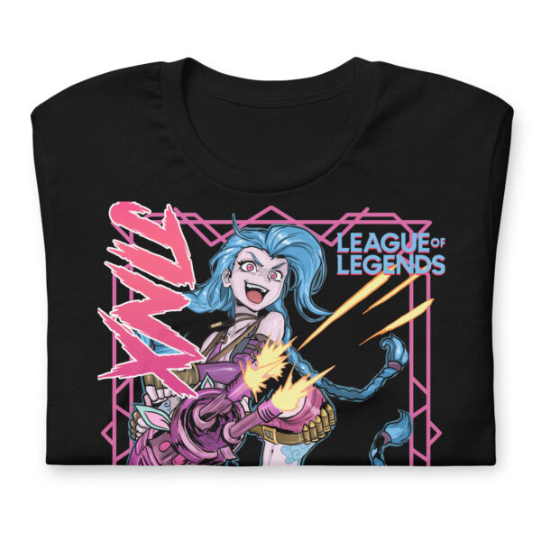 Chaos Reigns Unisex Tee: League of Legends Jinx - Image 11