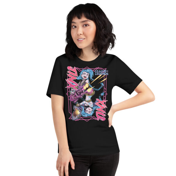 Chaos Reigns Unisex Tee: League of Legends Jinx - Image 14