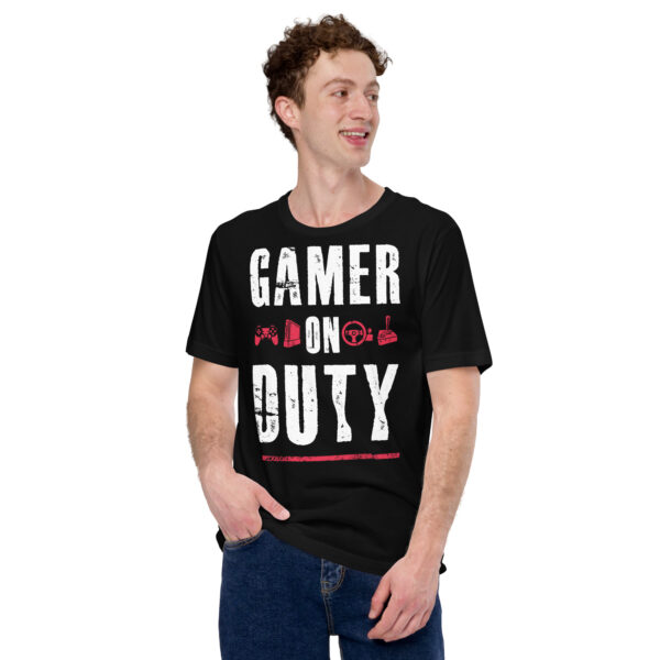 Command Your Style with 'Gamer On Duty' Black Tee - Image 7