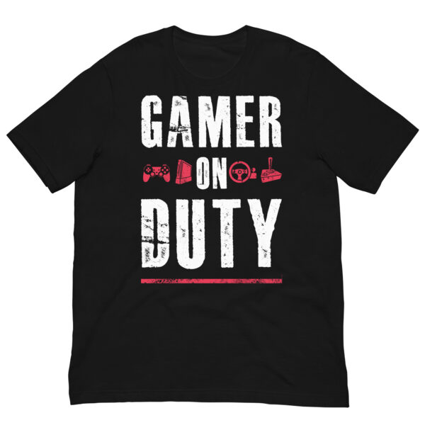 Command Your Style with 'Gamer On Duty' Black Tee - Image 8