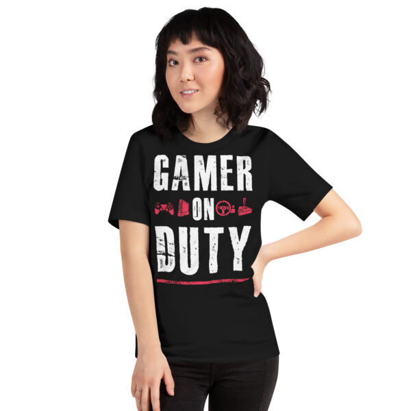 Command Your Style with 'Gamer On Duty' Black Tee - Image 14