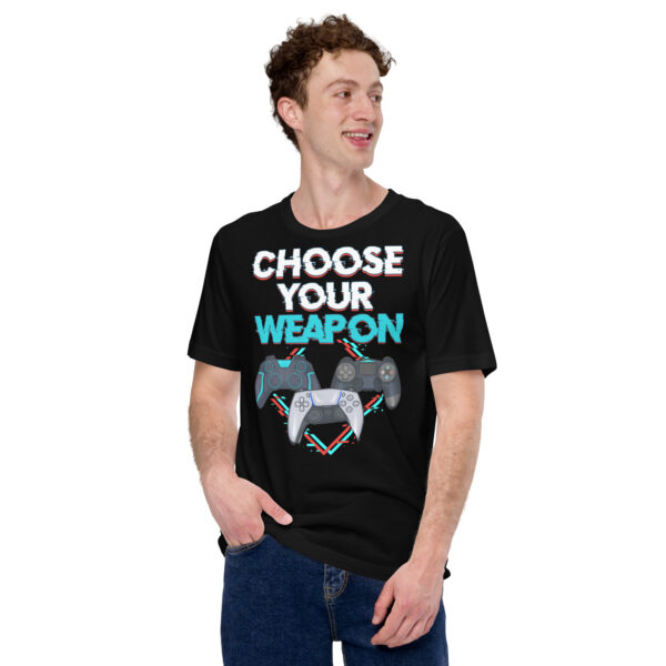 Game On: 'Choose Your Weapon' Unisex Gamer T-Shirt - Image 5