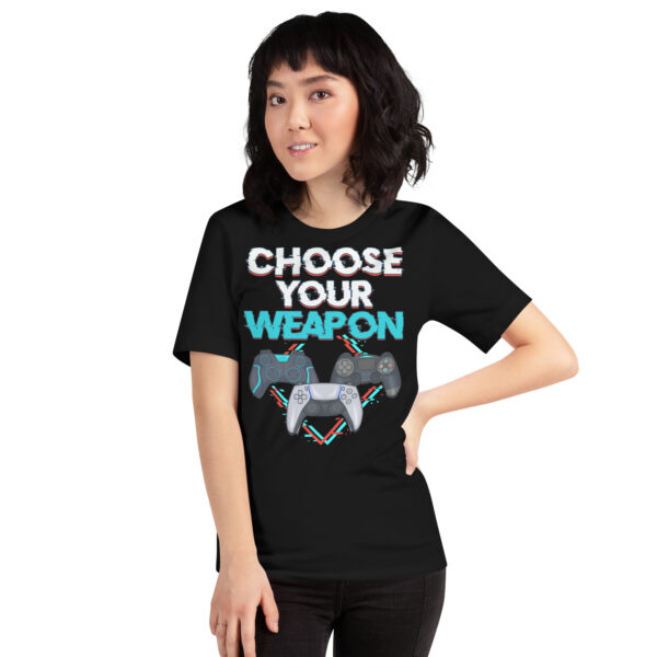 Game On: 'Choose Your Weapon' Unisex Gamer T-Shirt - Image 10