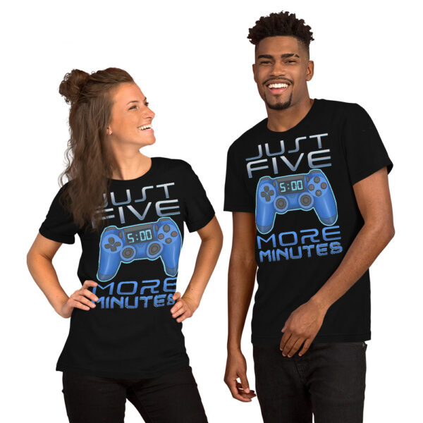 Game On with Comfort: 'Just Five More Minutes' Gamer T-Shirt - Image 14