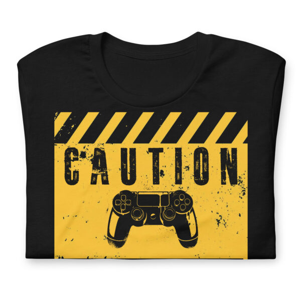 Declare Your Passion with the 'Caution: Extreme Gaming Inside' Unisex Tee! - Image 3