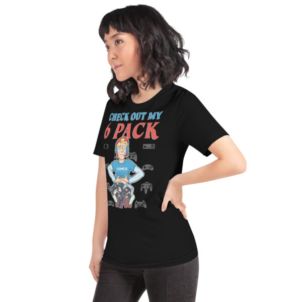 Humor in Fitness: 'Check Out My 6 Pack' Unisex Gamer T-Shirt - Image 13