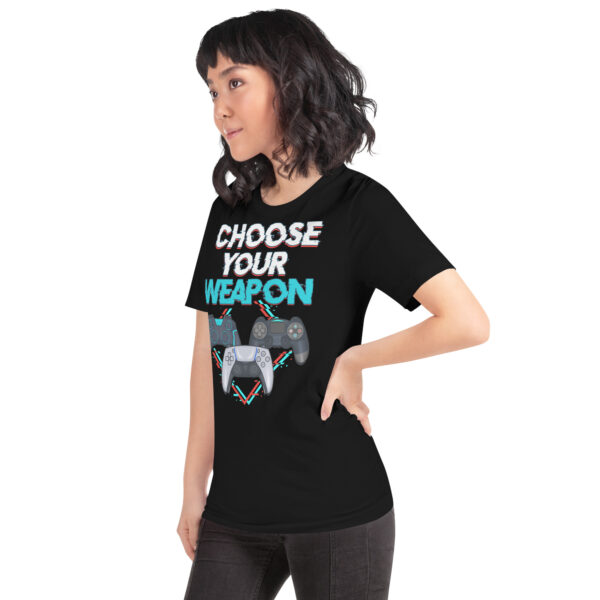 Game On: 'Choose Your Weapon' Unisex Gamer T-Shirt - Image 9