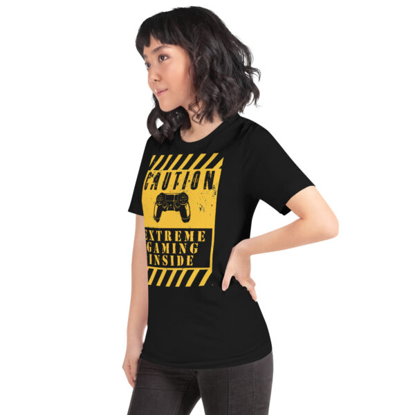 Declare Your Passion with the 'Caution: Extreme Gaming Inside' Unisex Tee! - Image 10