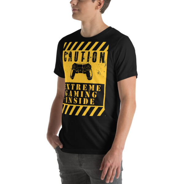 Declare Your Passion with the 'Caution: Extreme Gaming Inside' Unisex Tee! - Image 16