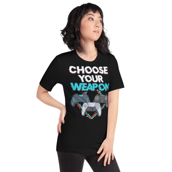 Game On: 'Choose Your Weapon' Unisex Gamer T-Shirt - Image 8