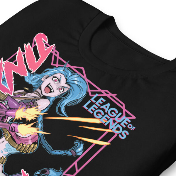 Chaos Reigns Unisex Tee: League of Legends Jinx - Image 10