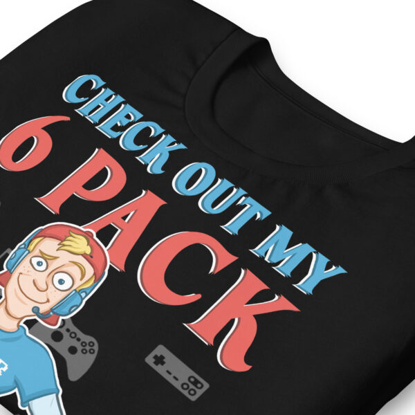 Humor in Fitness: 'Check Out My 6 Pack' Unisex Gamer T-Shirt - Image 7