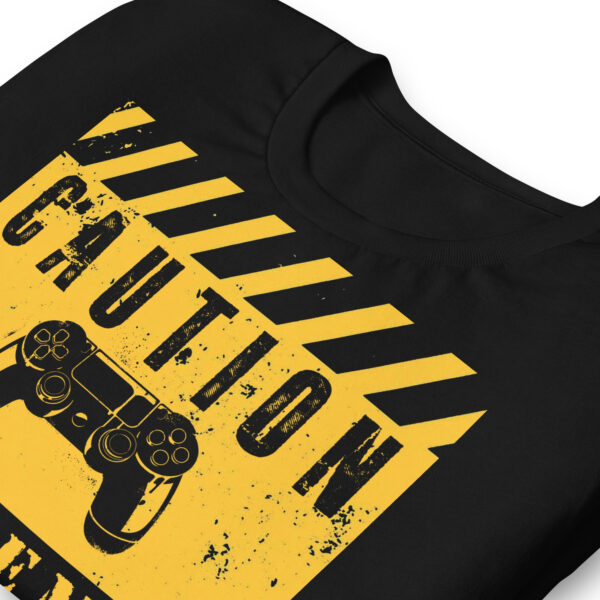 Declare Your Passion with the 'Caution: Extreme Gaming Inside' Unisex Tee! - Image 2