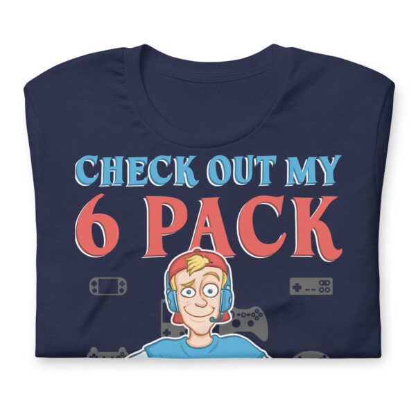 Humor in Fitness: 'Check Out My 6 Pack' Unisex Gamer T-Shirt - Image 18