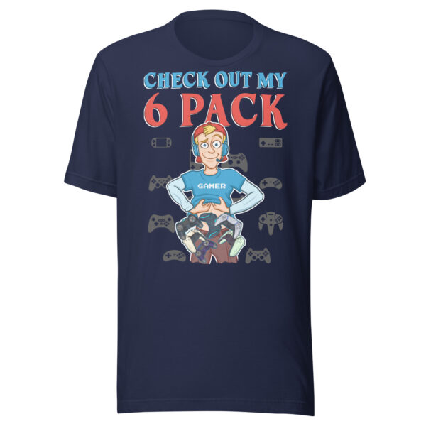 Humor in Fitness: 'Check Out My 6 Pack' Unisex Gamer T-Shirt - Image 30