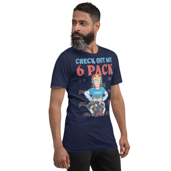 Humor in Fitness: 'Check Out My 6 Pack' Unisex Gamer T-Shirt - Image 26