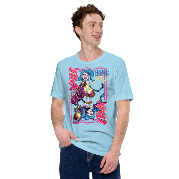 Explosive Charm Unisex Tee: League of Legends Jinx - Image 17