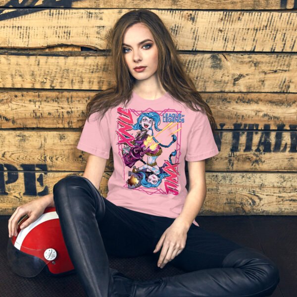 Explosive Charm Unisex Tee: League of Legends Jinx - Image 5