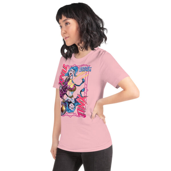 Explosive Charm Unisex Tee: League of Legends Jinx - Image 3