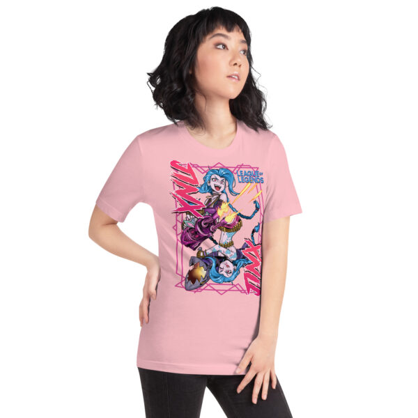 Explosive Charm Unisex Tee: League of Legends Jinx - Image 2