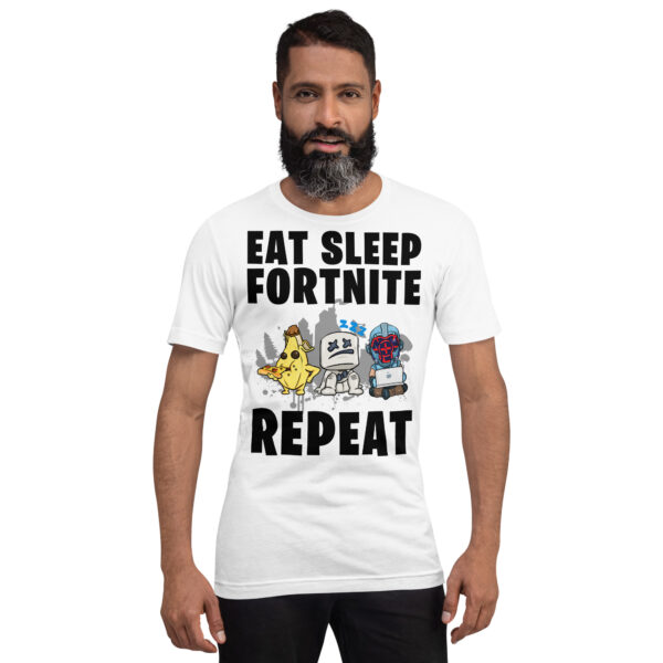 Victory Royale Routine Unisex Tee: Fortnite Cycle - Image 6