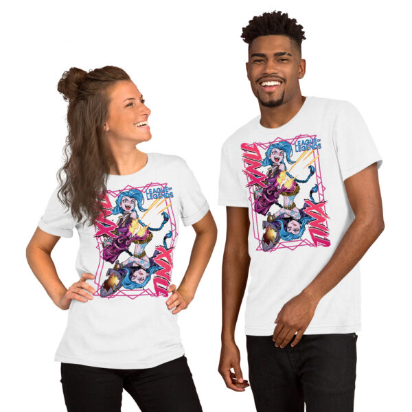 Explosive Charm Unisex Tee: League of Legends Jinx - Image 9