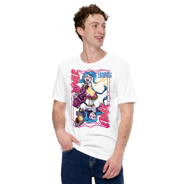 Explosive Charm Unisex Tee: League of Legends Jinx - Image 13